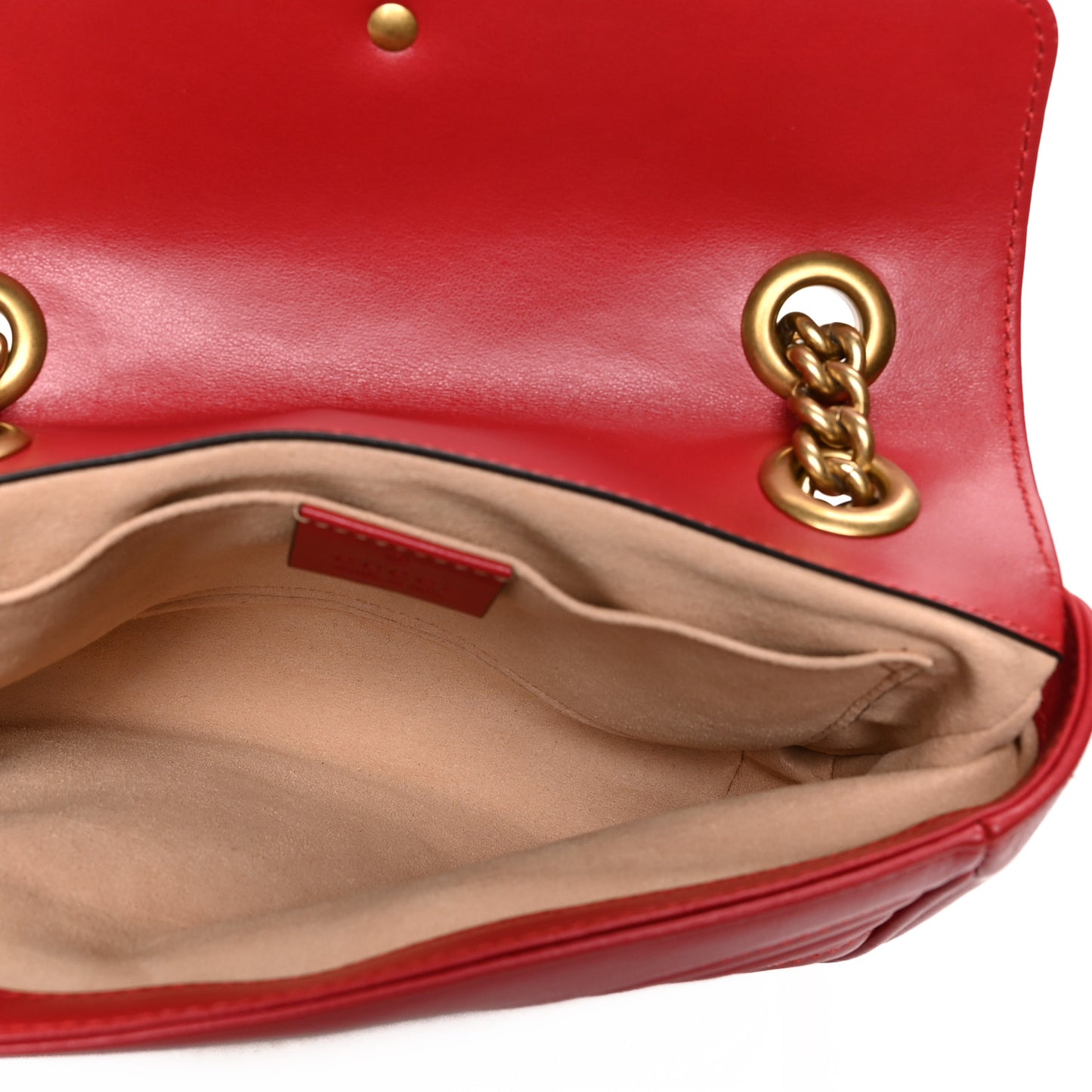 Calfskin Matelasse Mini GG Marmont Shoulder Bag Hibiscus Red