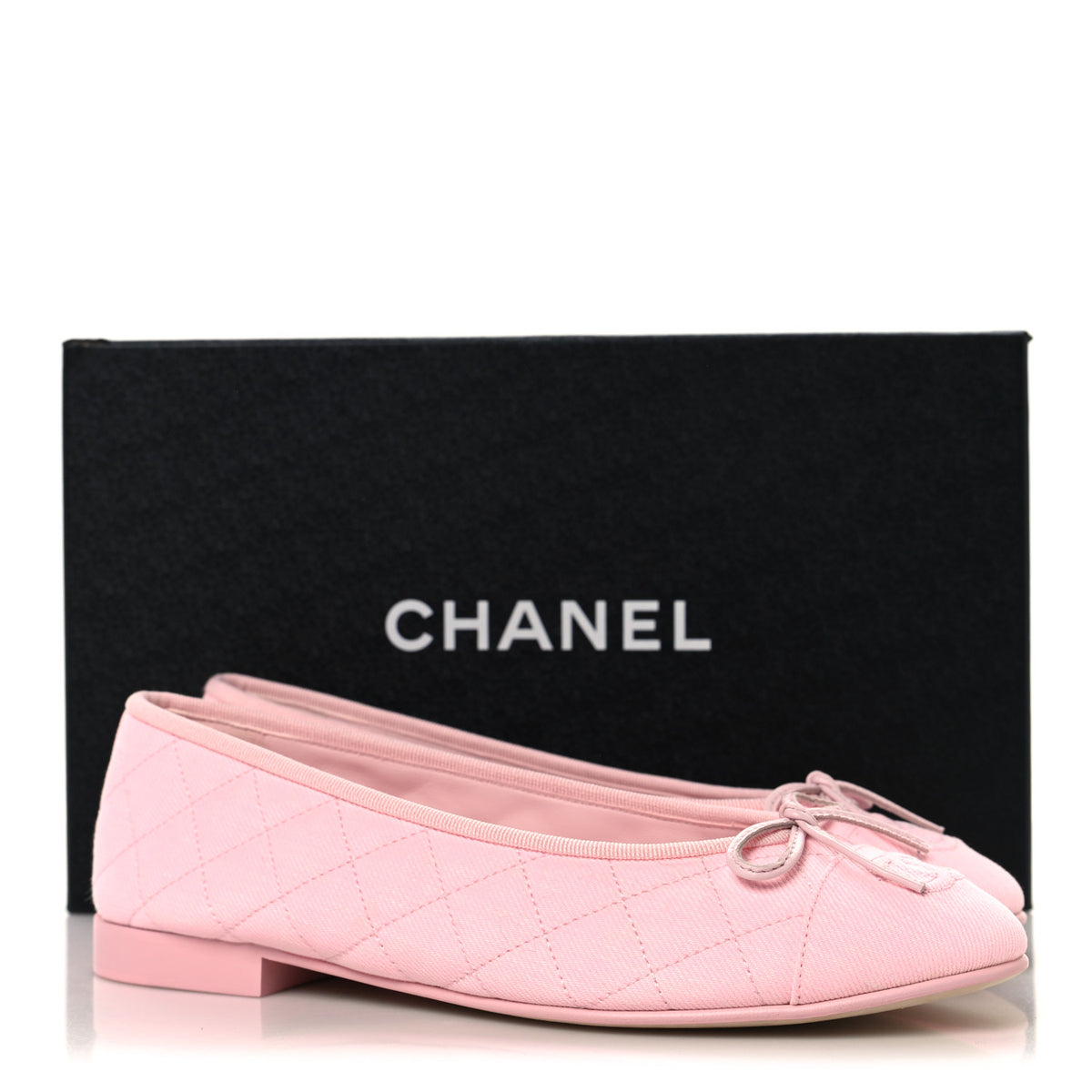 Chanel Denim CC Cap Toe Ballerina Flats 37.5 Light Pink 10 of 10