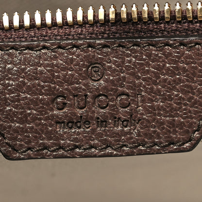 Gucci Monogram Jumbo GG Textured Dollar Calfskin Web Tote Bag Camel Ebony New Acero 6 of 12