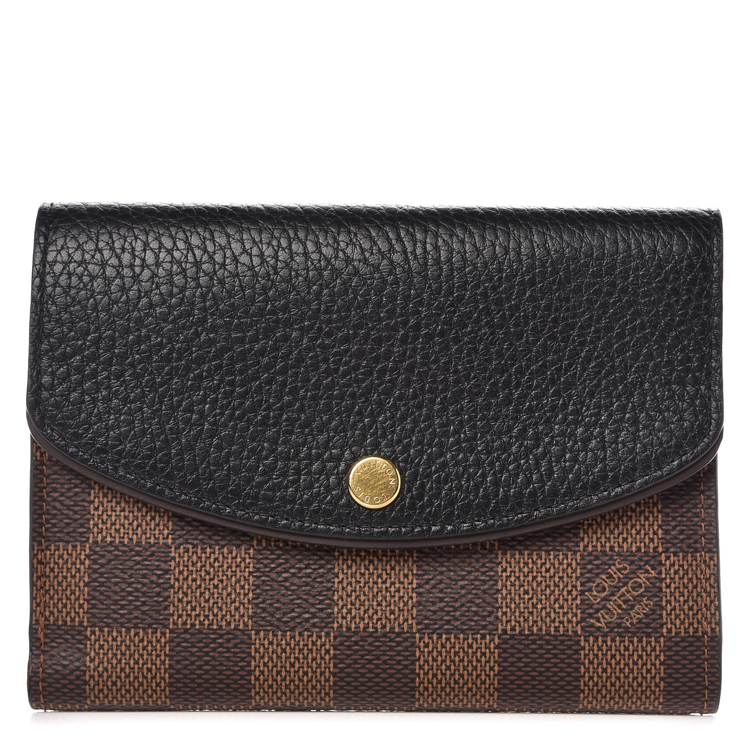 Louis Vuitton Damier Ebene Normandy Compact Wallet Black 1 of 7