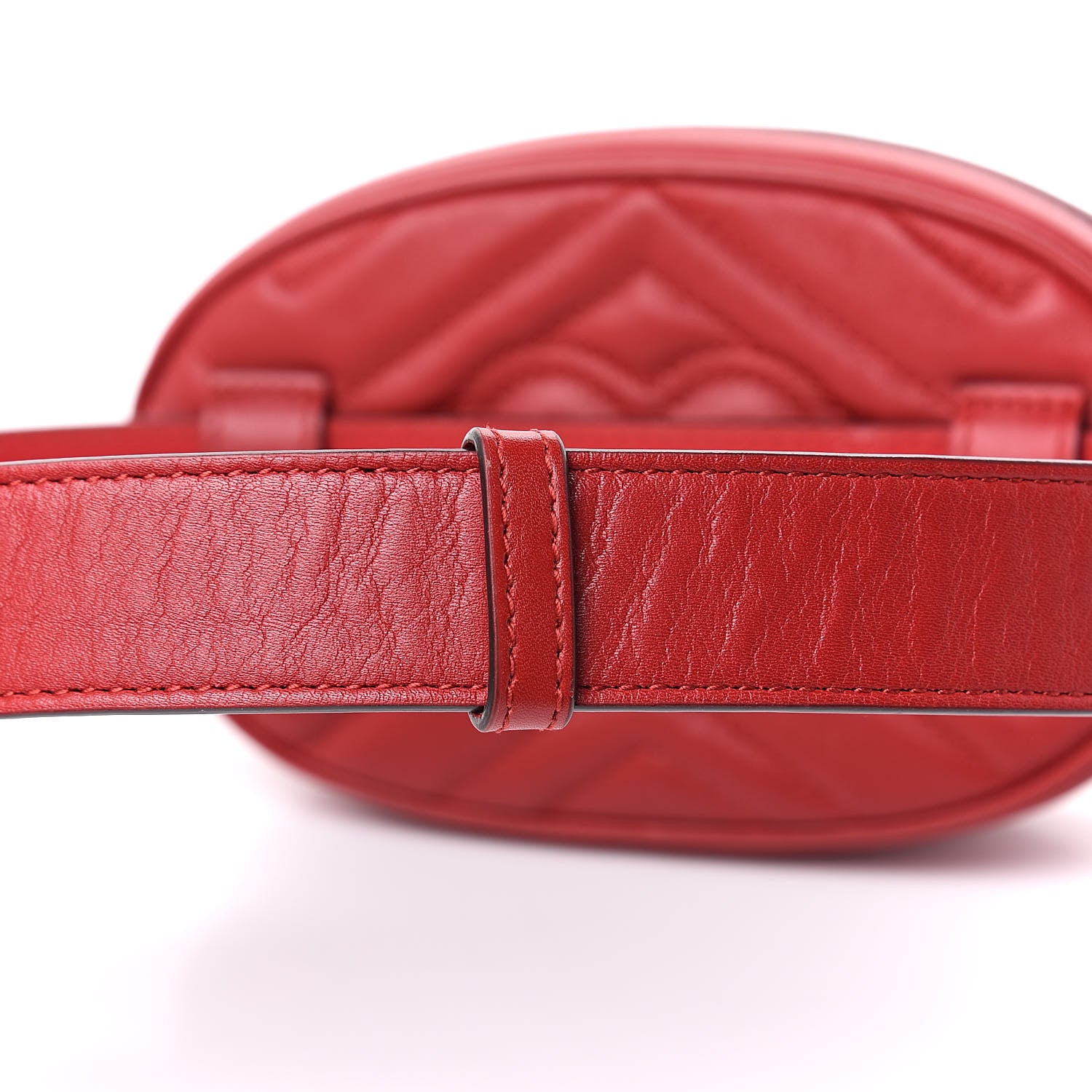 Gucci Calfskin Matelasse GG Marmont Belt Bag 75 30 Hibiscus Red 12 of 12