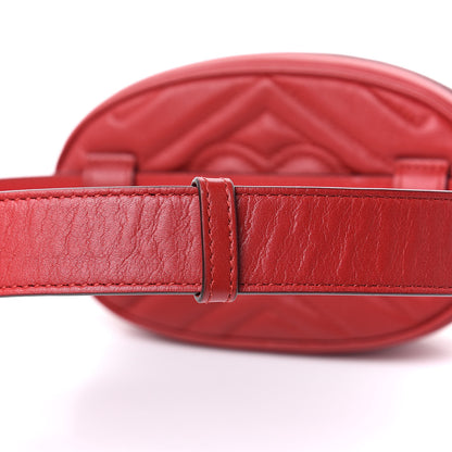 Gucci Calfskin Matelasse GG Marmont Belt Bag 75 30 Hibiscus Red 12 of 12