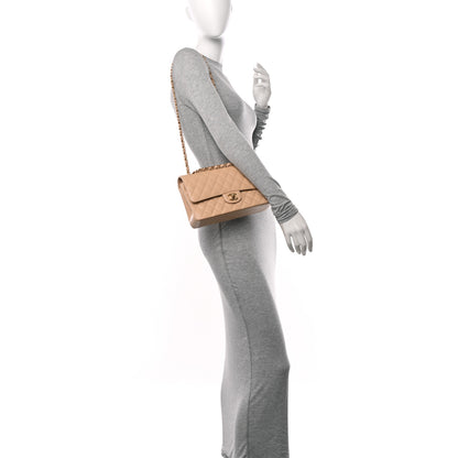 Chanel Caviar Quilted Medium Double Flap Beige 2 of 11