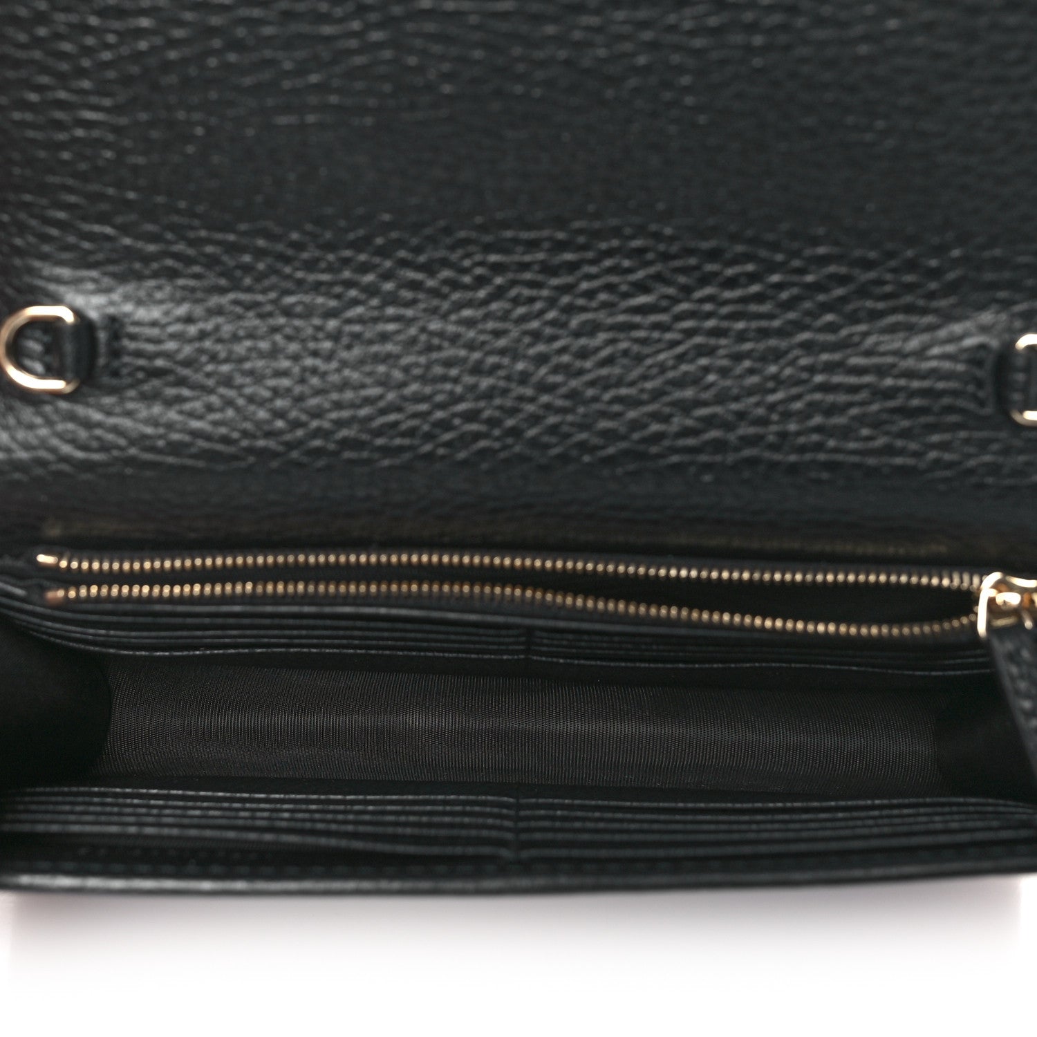 Gucci Dollar Calfskin Interlocking G Chain Wallet Black 5 of 11