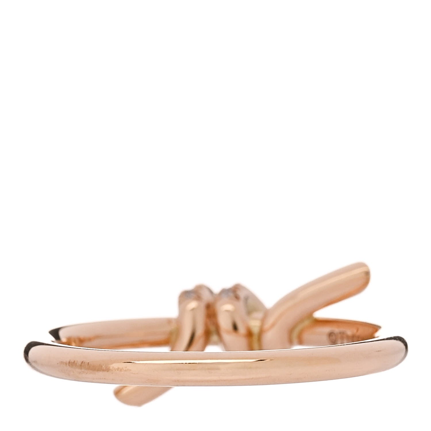 Tiffany 18K Rose Gold Diamond Small Knot Ring 52 6 3 of 5