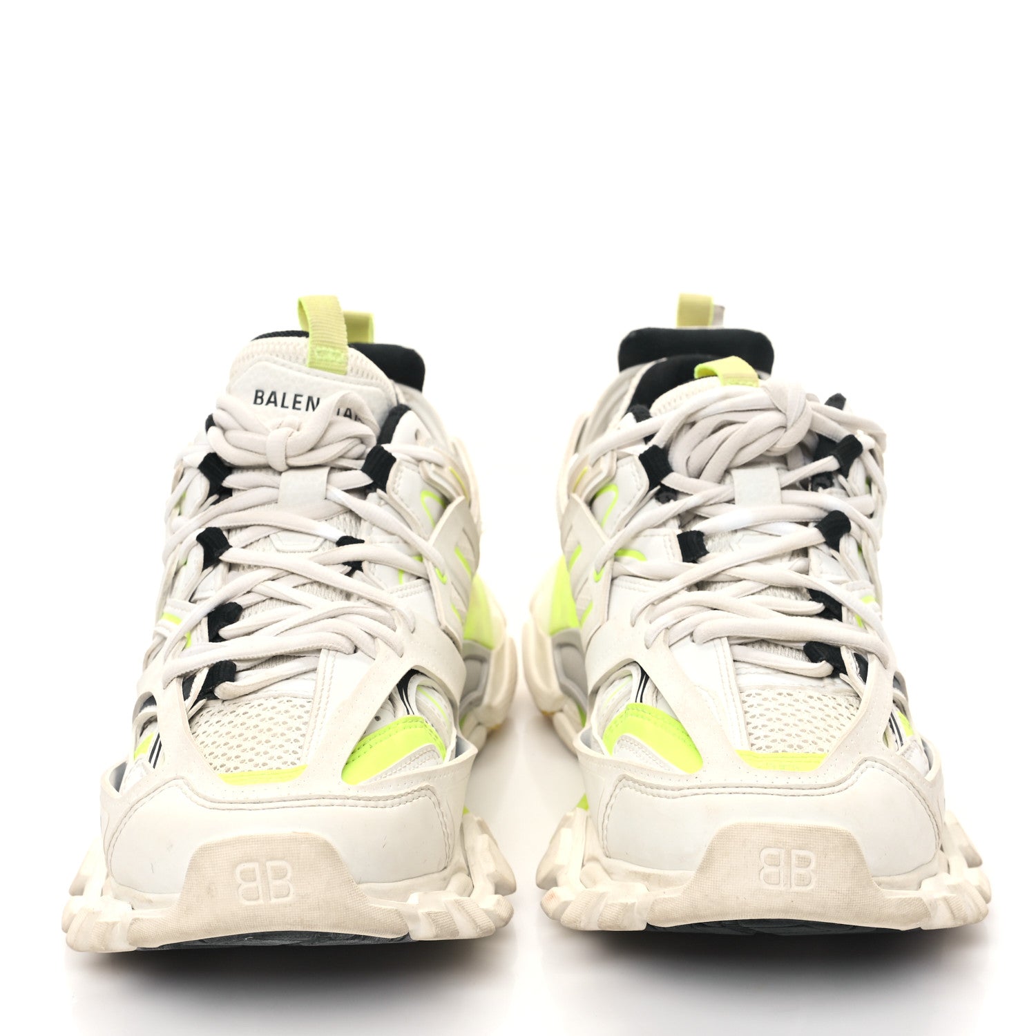 Balenciaga Mesh Worn Out Mens Track Sneakers 39 White Fluo Yellow 2 of 10