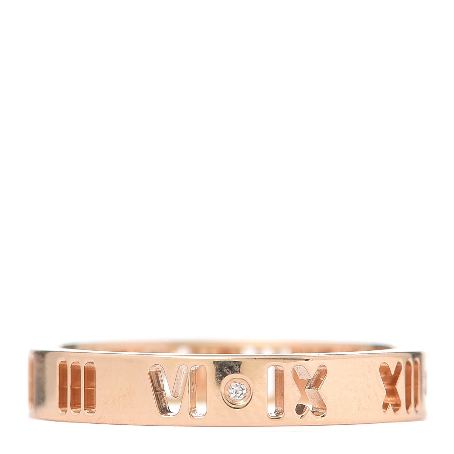 18K Rose Gold Diamond Atlas Pierced Ring 56 7.75