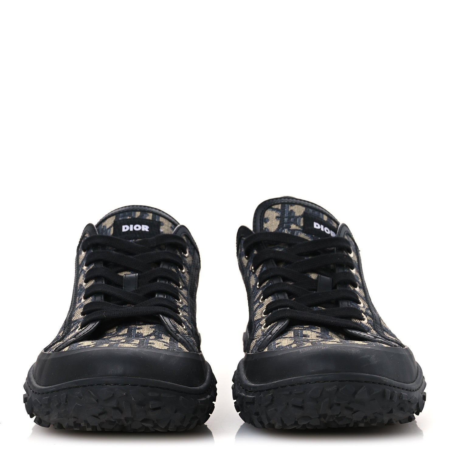 Christian Dior Oblique Jacquard Mens B28 Low Top Sneakers 45 Beige