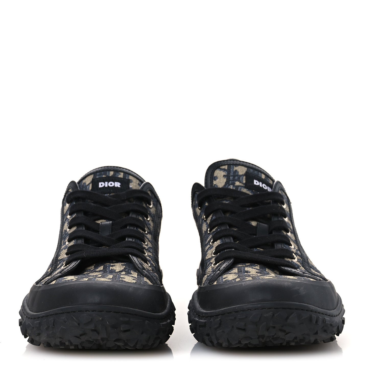 Oblique Jacquard Mens B28 Low Top Sneakers 45 Beige Blue