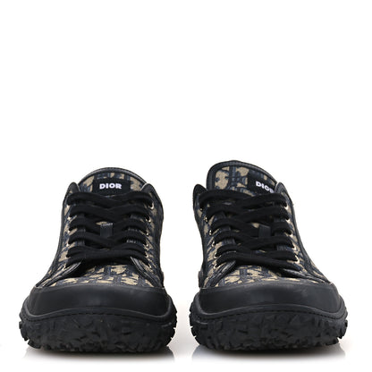 Christian Dior Oblique Jacquard Mens B28 Low Top Sneakers 45 Beige Blue 3 of 10