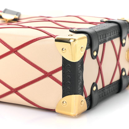 Louis Vuitton Lambskin Malletage Side Trunk MM Beige Red 8 of 8