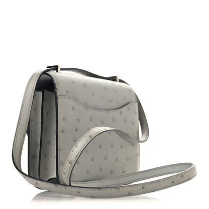 Hermes Ostrich Constance 18 Bleu Glacier 3 of 12