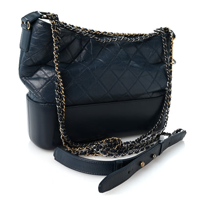 Chanel Aged Calfskin Quilted Medium Gabrielle Hobo Blue 3 of 10