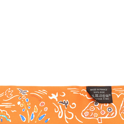 Hermes Silk Isola Di Primavera Twilly Potiron Bleu Tabac 3 of 3