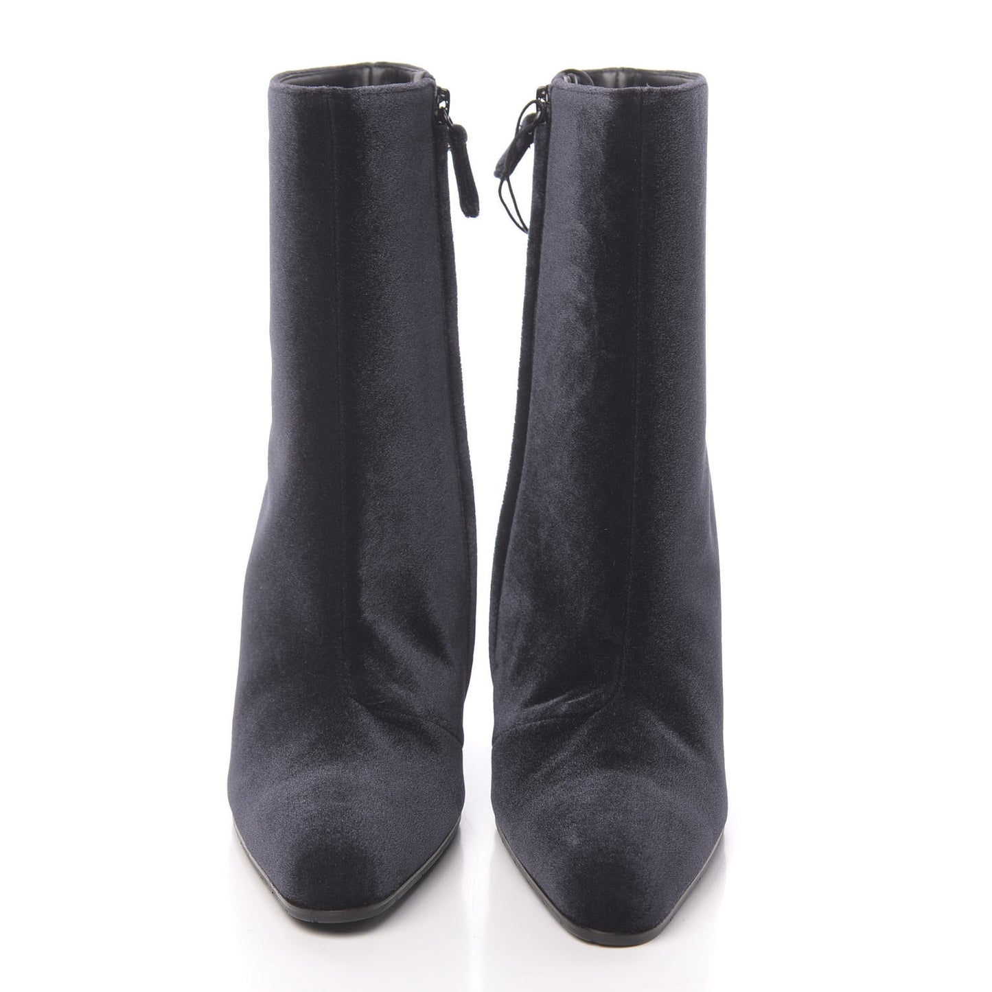 Smooth Velvet Ankle Boots 38 Black