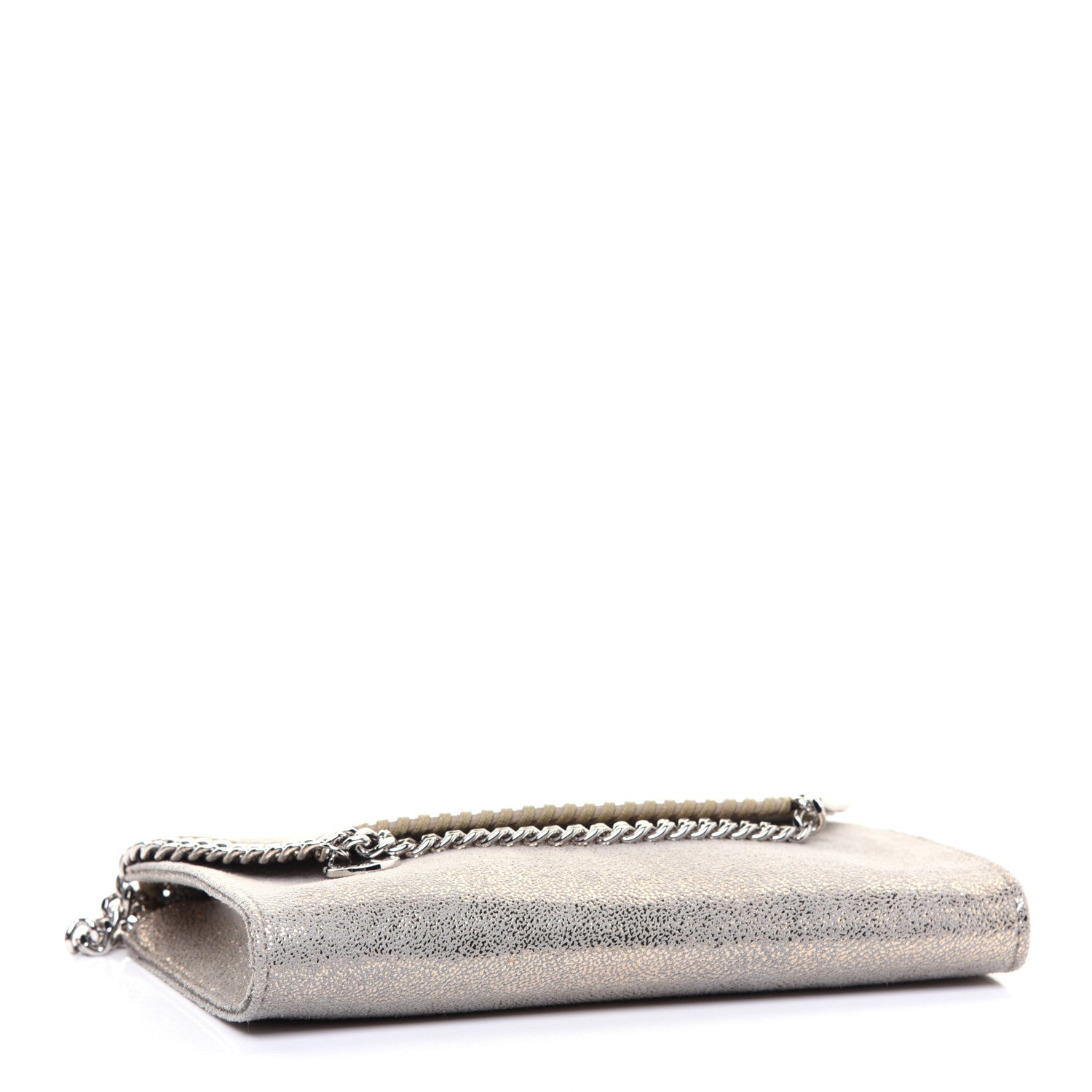 Stella McCartney Metallic Shaggy Deer Falabella Wallet on Chain Silver 4 of 10