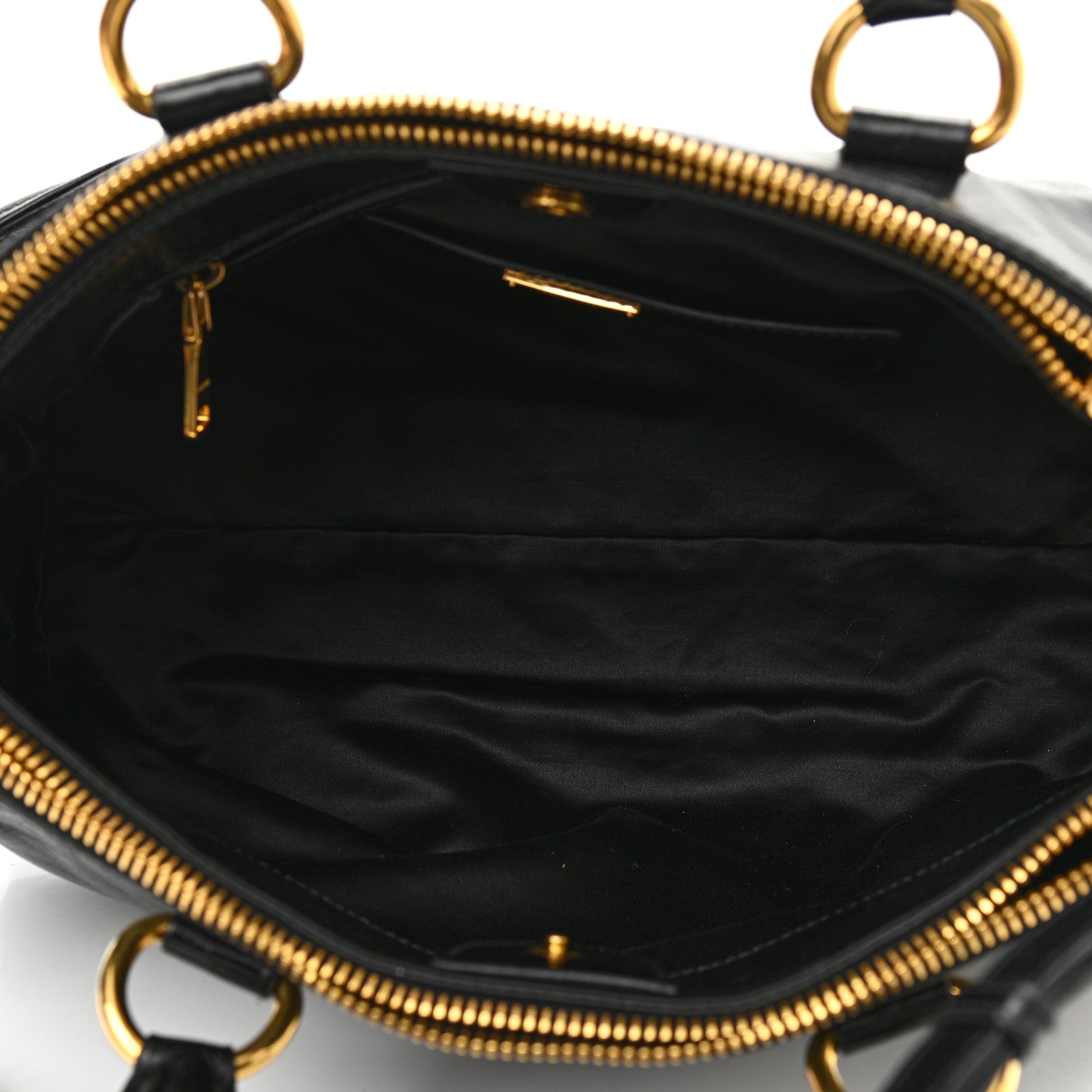 Miu Miu Vitello Shine Top Handle Satchel Black 5 of 9