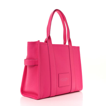 Marc Jacobs Grained Calfskin Large The Tote Bag Hot Pink 3 of 13