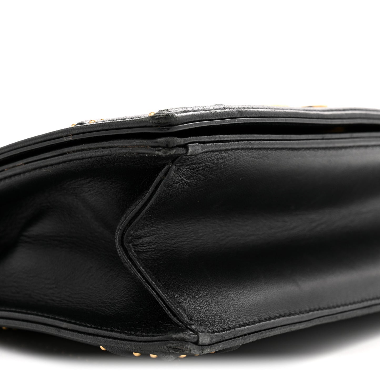 Lambskin Studded Medium Diorama Flap Bag Black