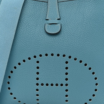 Hermes Taurillon Clemence Evelyne II GM Blue Jean 8 of 11
