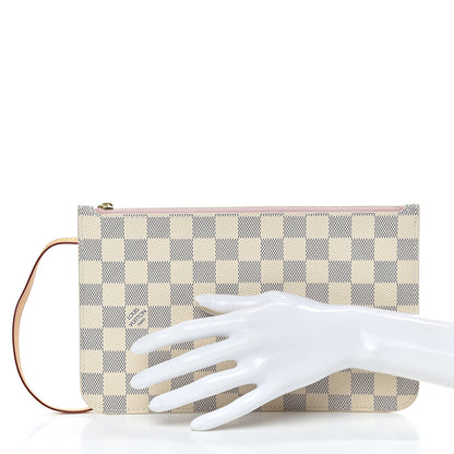 Louis Vuitton Damier Azur Neverfull MM GM Pochette Rose Ballerine 2 of 8