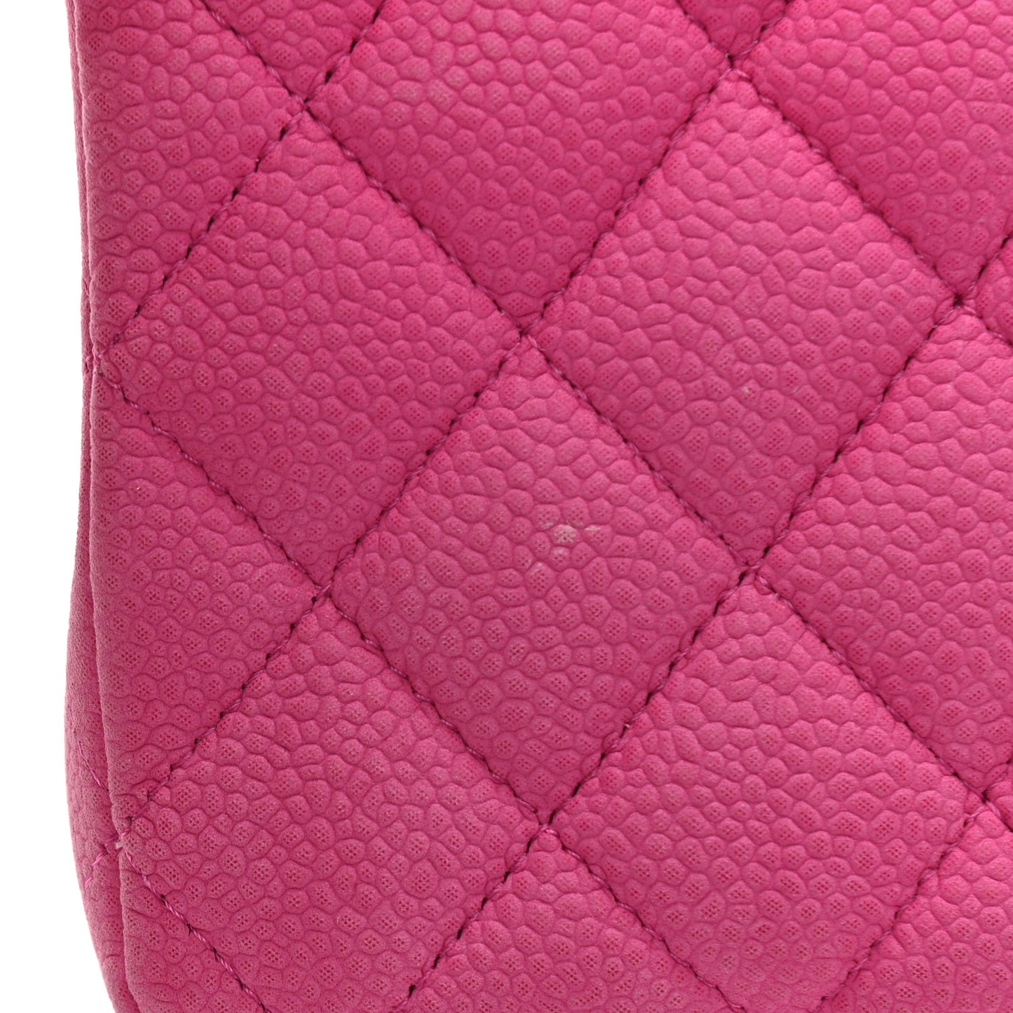 Iridescent Caviar Quilted Medium Double Flap Pink