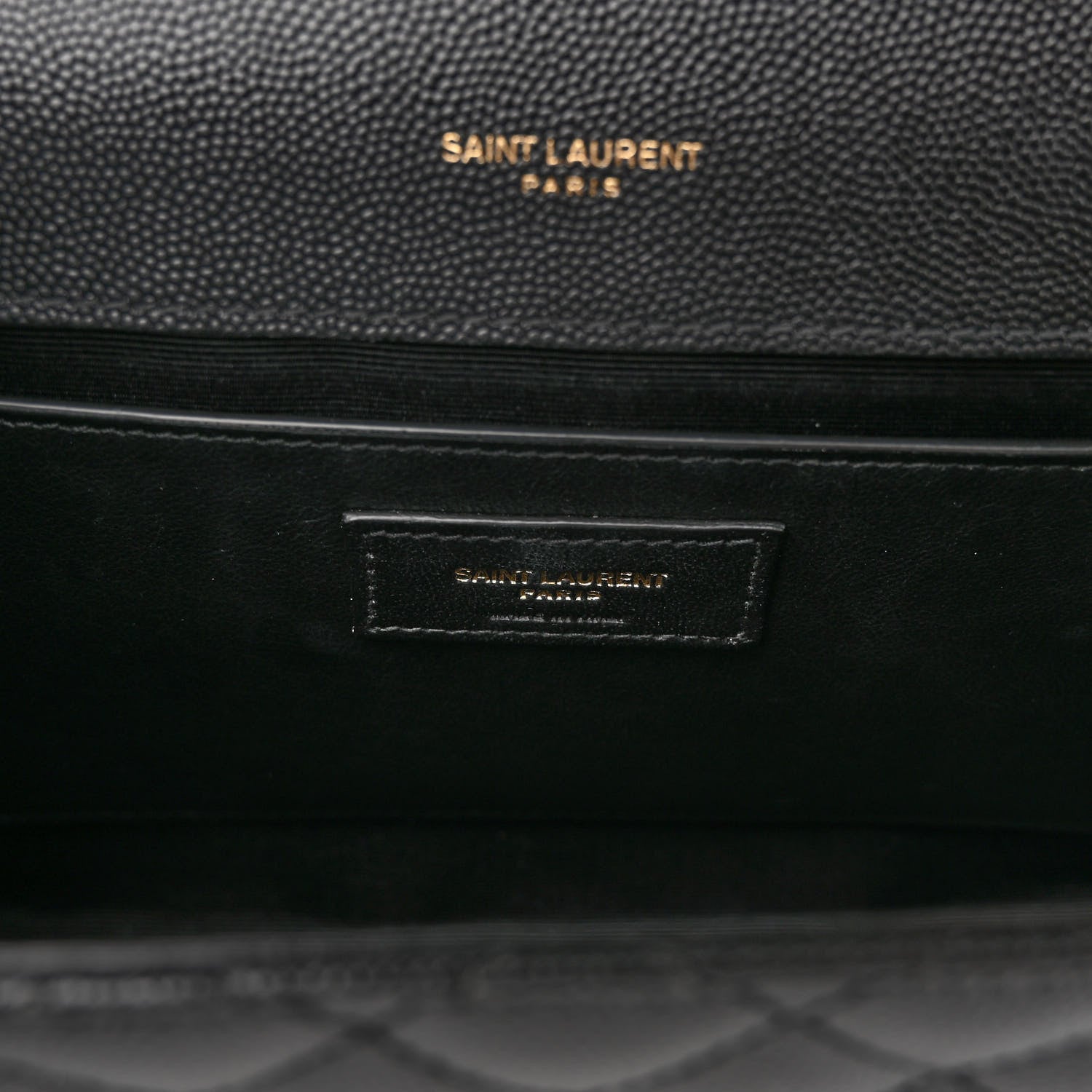 Saint Laurent Grain De Poudre Textured Mixed Matelasse Triquilt Medium Monogram Satchel Black 6 of 10
