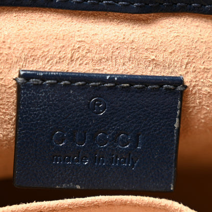 Gucci Vintage Effect Calfskin Matelasse Diagonal Mini Torchon GG Marmont Top Handle Shoulder Bag Mystic White Blue Agata 6 of 13