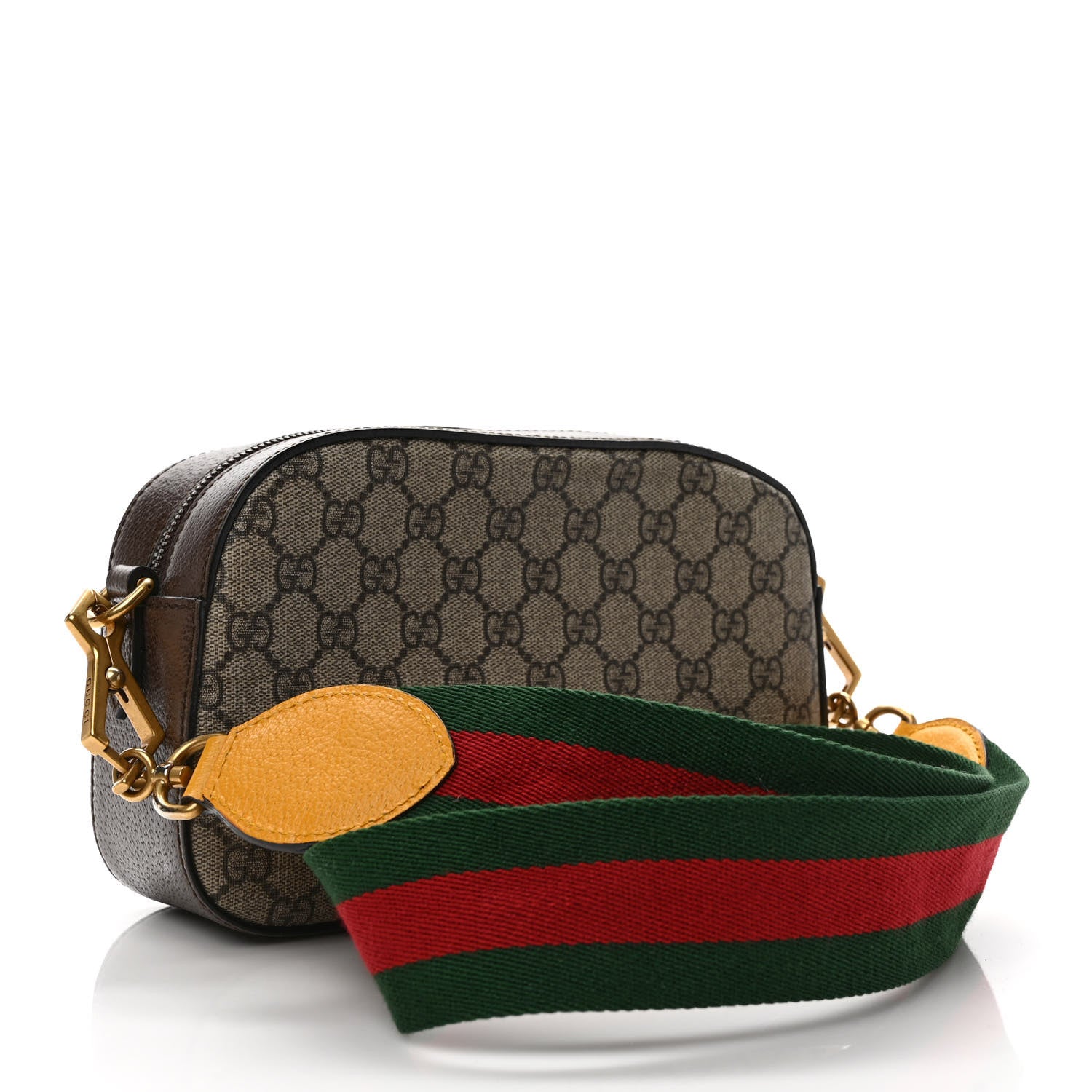 Gucci GG Supreme Monogram Web Neo Vintage Shoulder Bag Beige New Acero Crop 3 of 12
