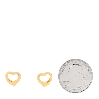Tiffany 18K Yellow Gold 11mm Elsa Peretti Open Heart Earrings 2 of 4