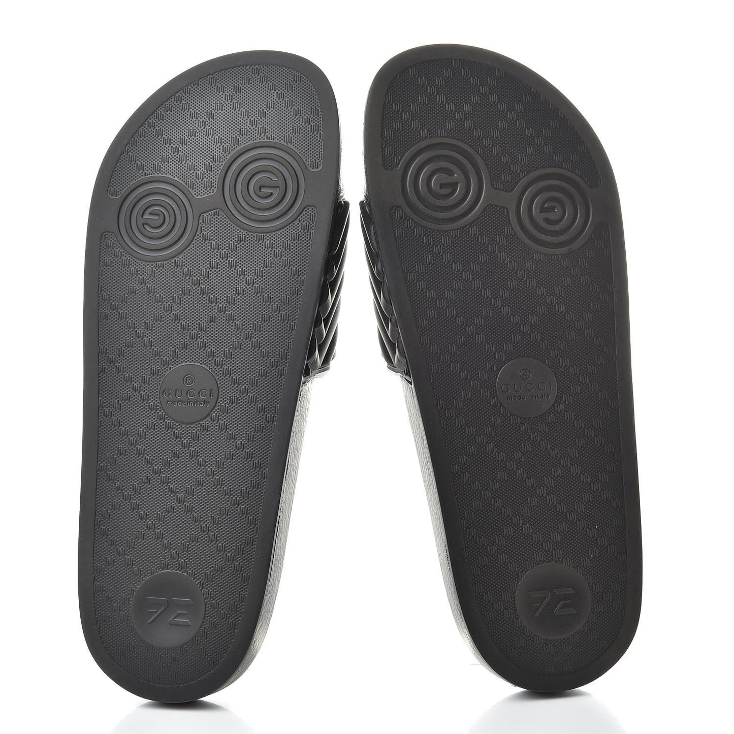 Rubber Matelasse Mens Slide Sandals 7 Black