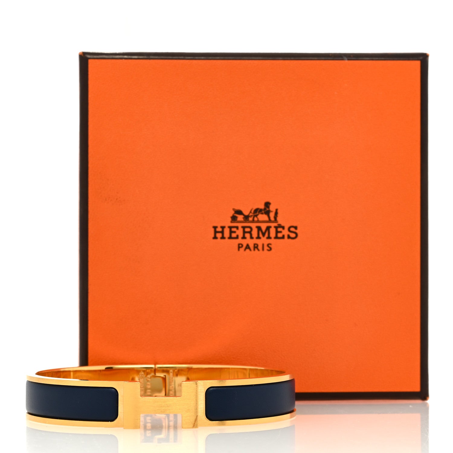 Hermes Enamel Narrow Clic Clac H Bracelet GM Bleu Biarritz 5 of 5