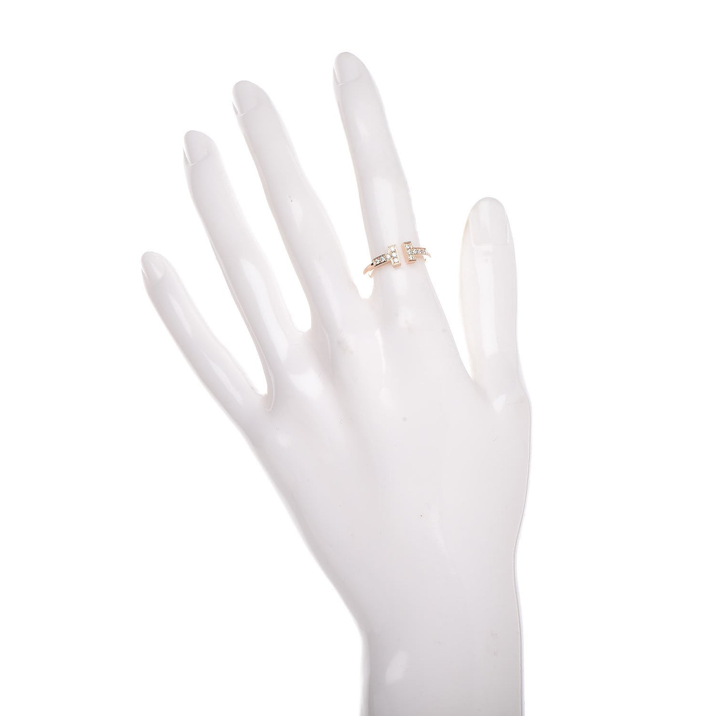 18K Rose Gold Diamond T Wire Ring 49 5