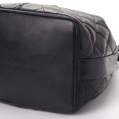Chanel Lambskin Quilted Drawstring Bag Black 28 of 39