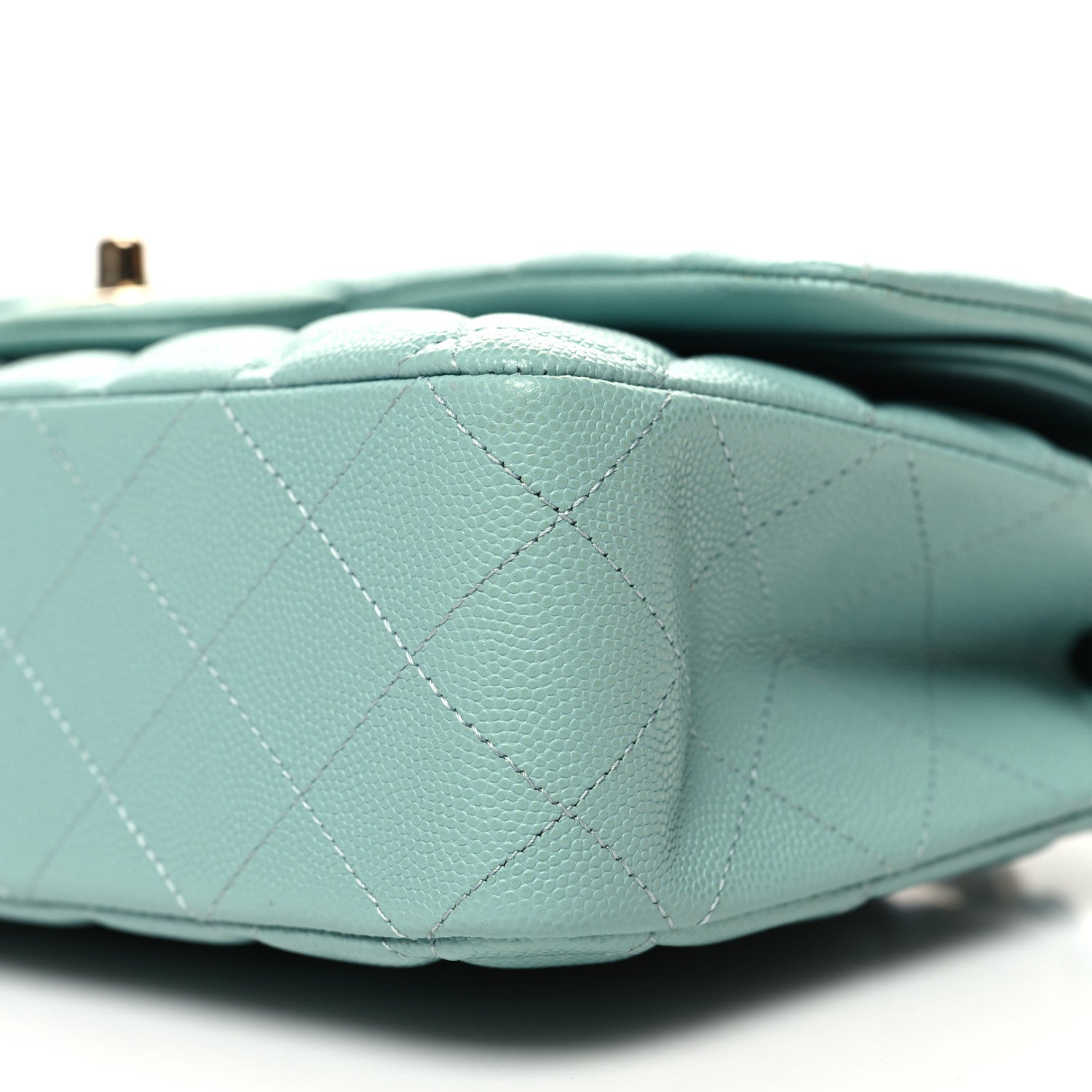Chanel Caviar Quilted Medium Double Flap Light Blue 10 of 11