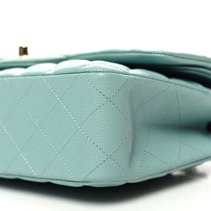 Chanel Caviar Quilted Medium Double Flap Light Blue 10 of 11