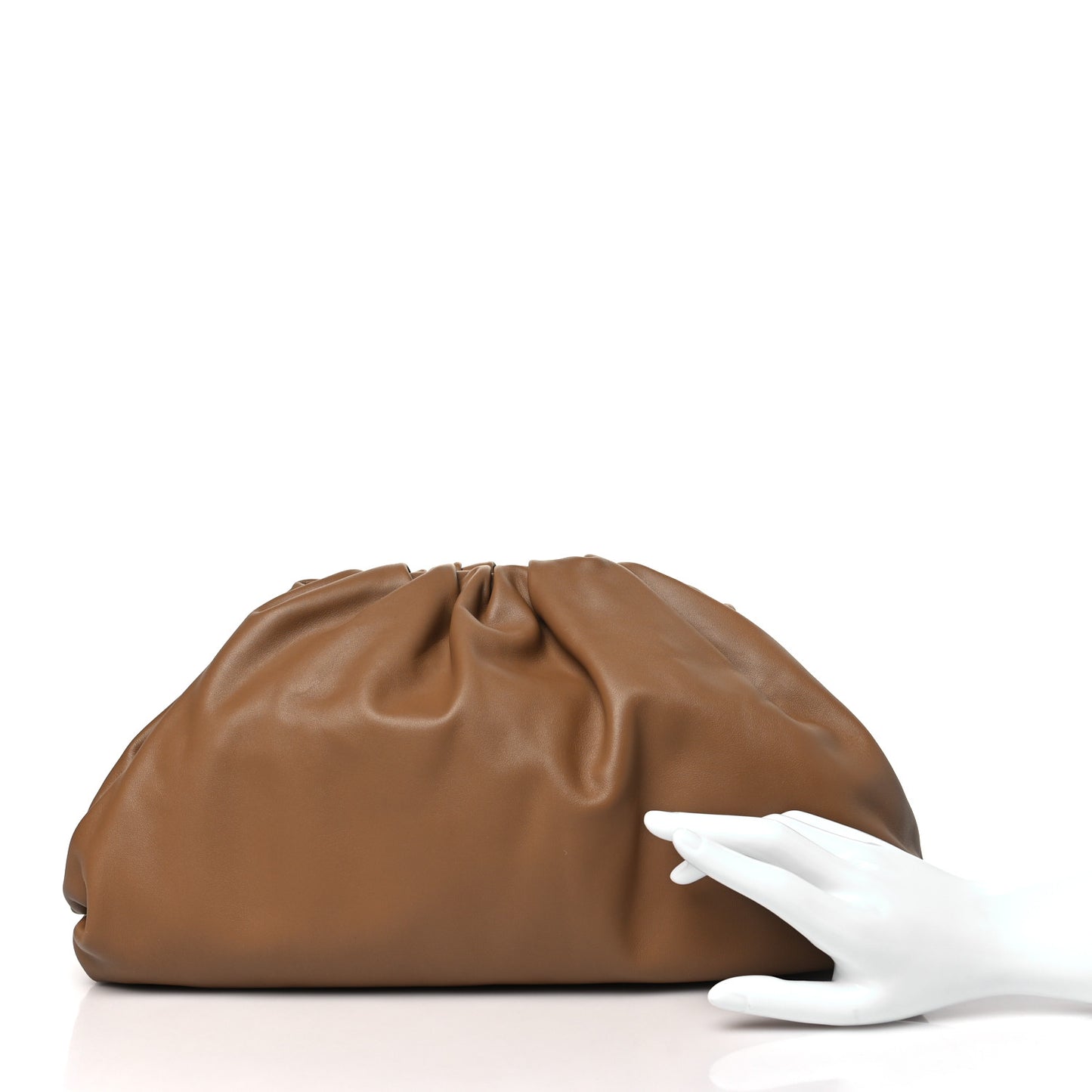 Smooth Butter Calf The Pouch Oversized Clutch Cammello