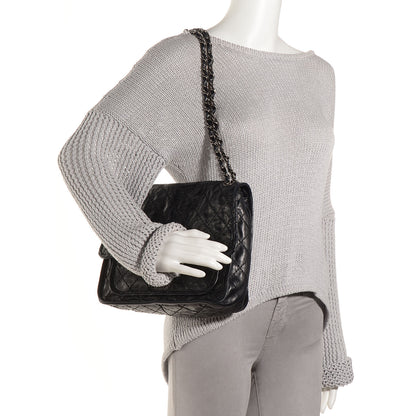 Chanel Aged Crumpled Calfskin Vintage Small Flap Black 2 of 9
