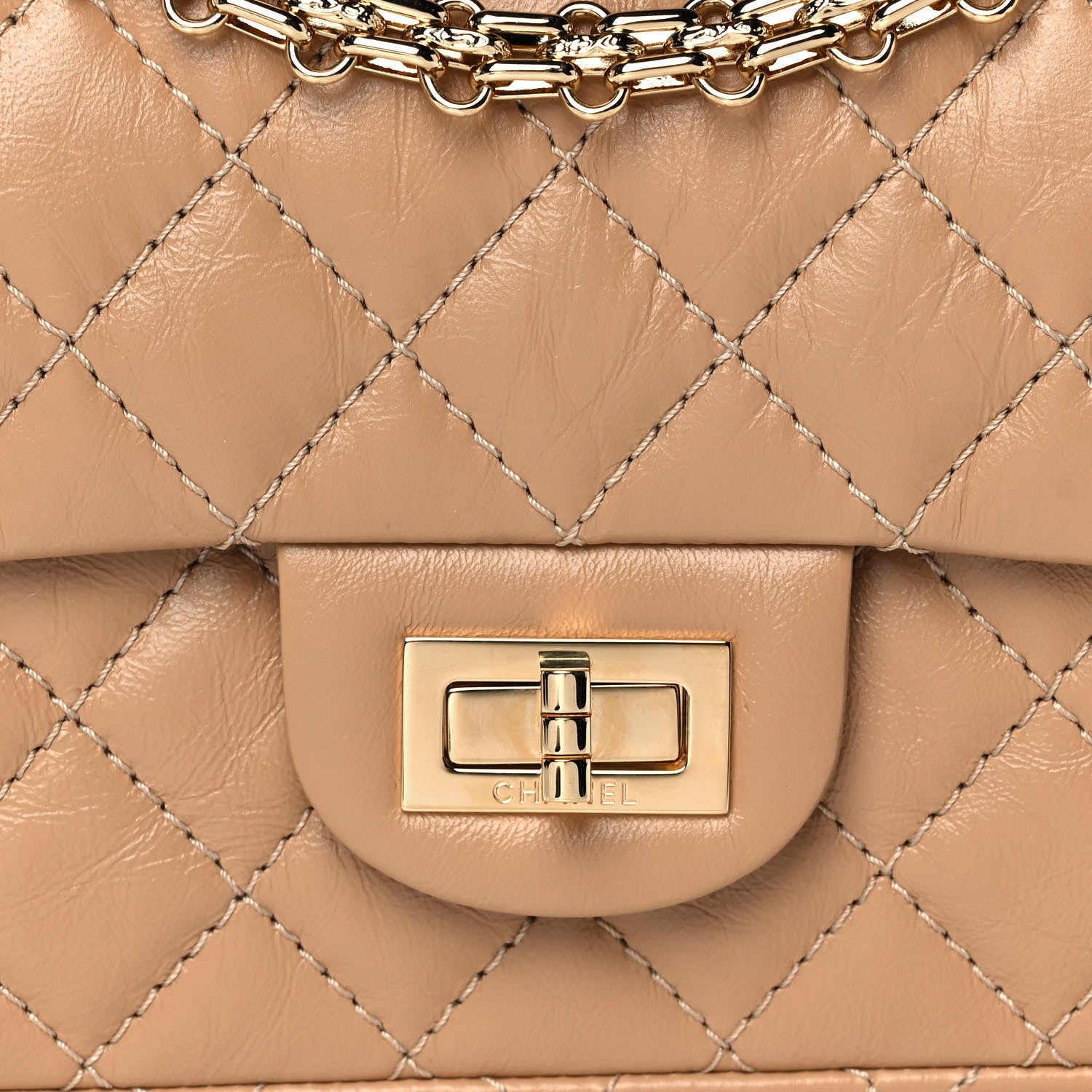 Chanel Aged Calfskin Quilted 2.55 Reissue Mini Flap Beige 8 of 13