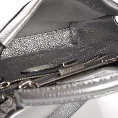 Fendi Cuoio Romano Lux Selleria Medium Peekaboo Iconic Satchel Argento 6 of 7