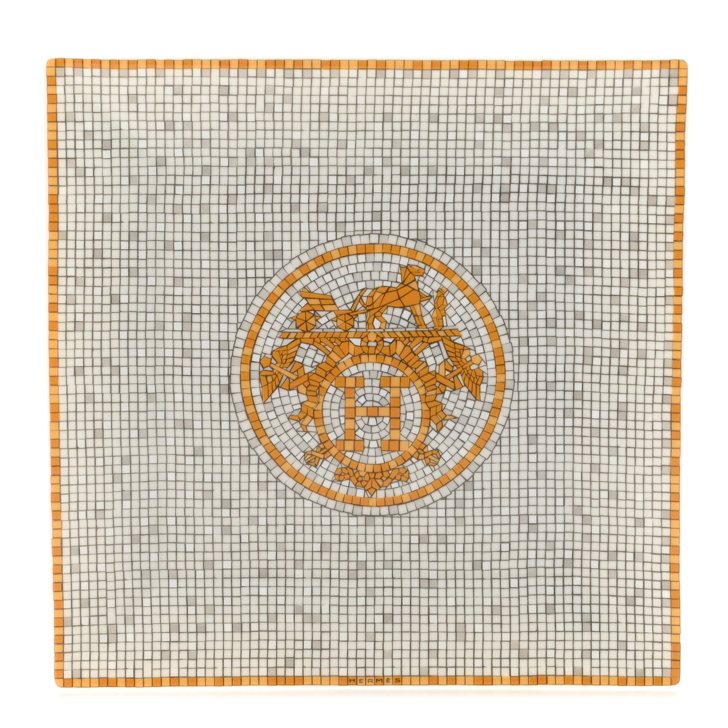 Porcelain Mosaique Au 24 Square Plate N°3 Gold