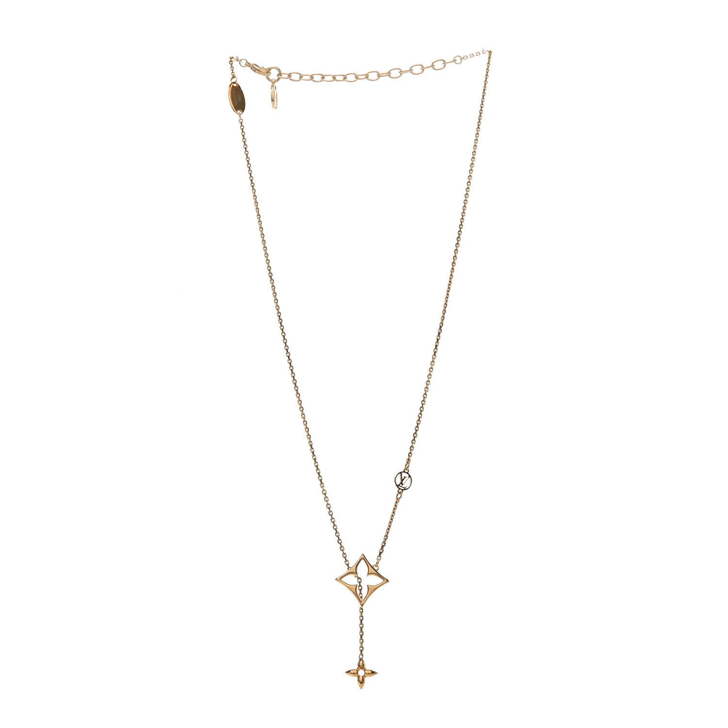 Louis Vuitton Metal LV Flowergram Necklace Gold 3 of 5