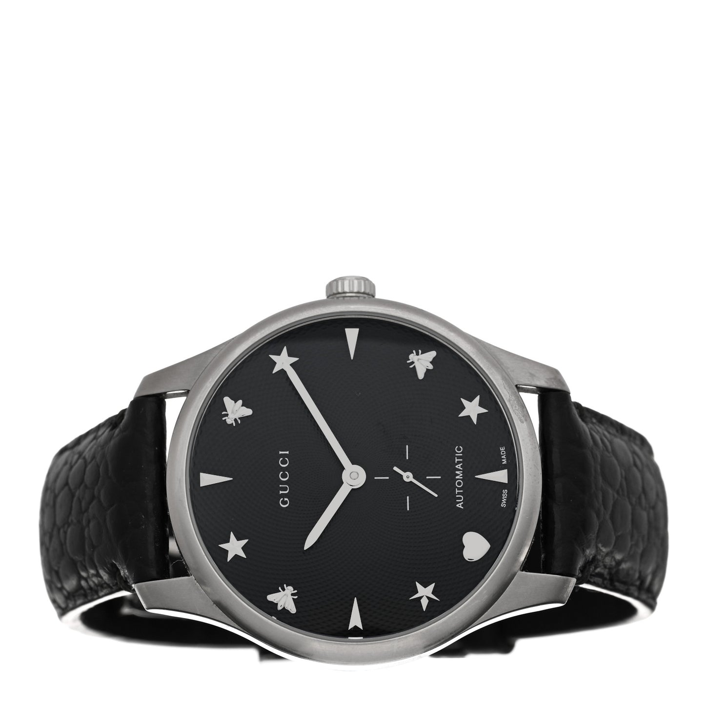 Stainless Steel Calfskin 40mm G-Timeless Charm Automatic Watch Black