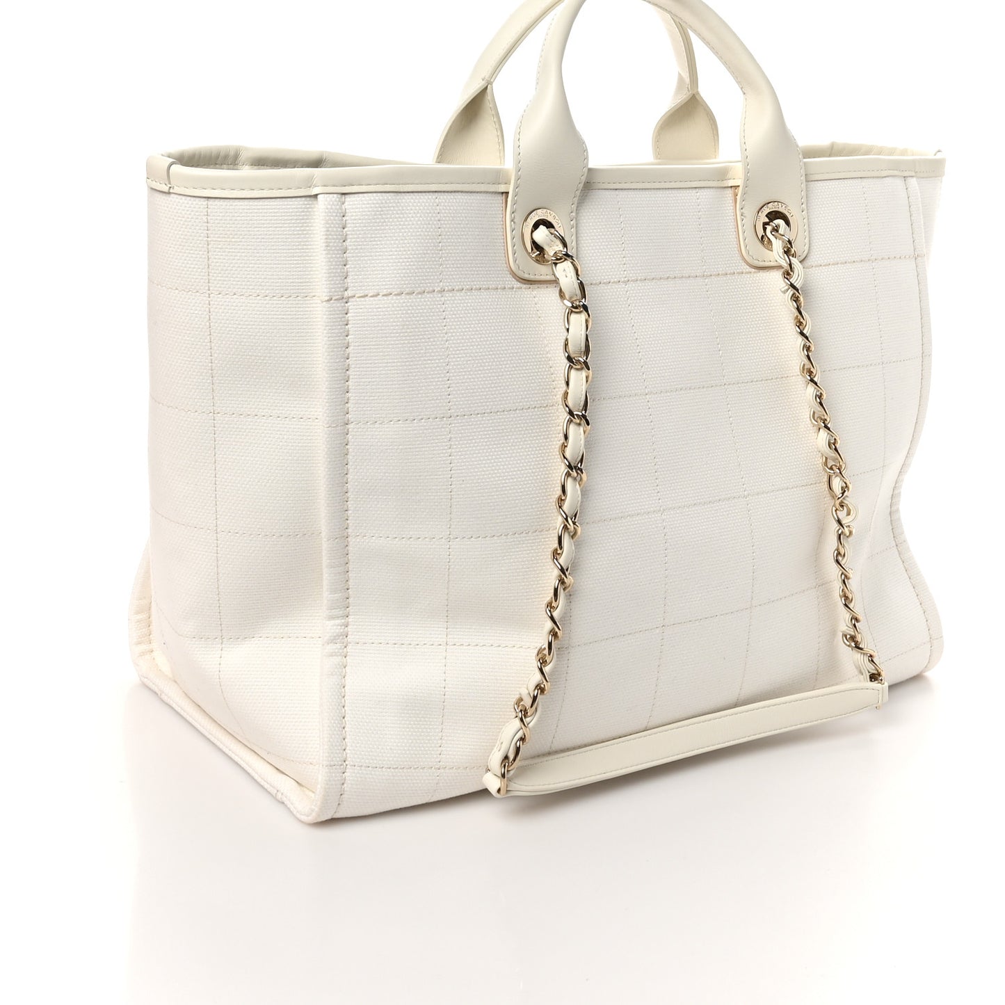 Cotton Medium Deauville Tote White