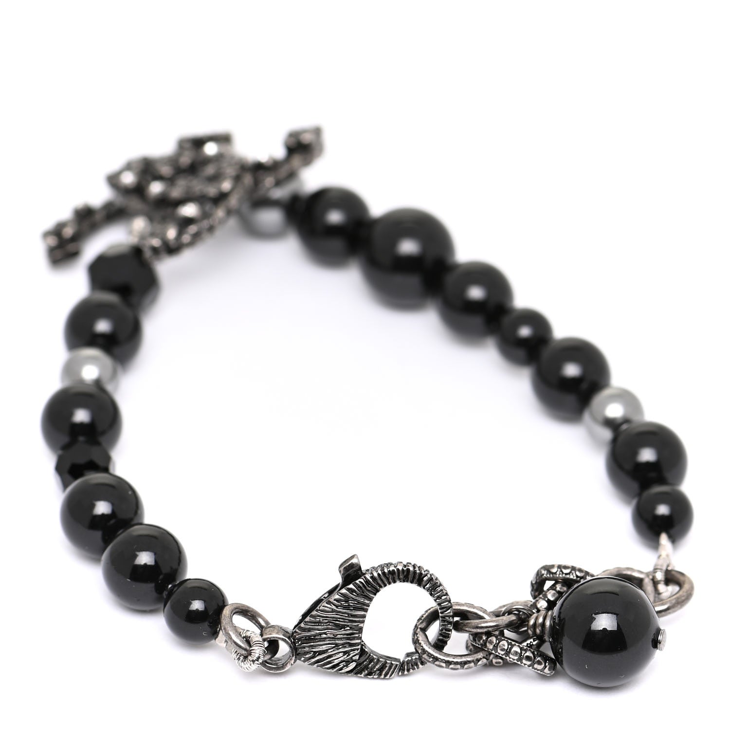 Chanel Beaded CC Bracelet Black 3 of 6