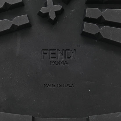 Fendi Vernice High-Tech Glazed Fabric FF Lug Sole Platform Sandals 39 Black Tobacco Moro 12 of 15