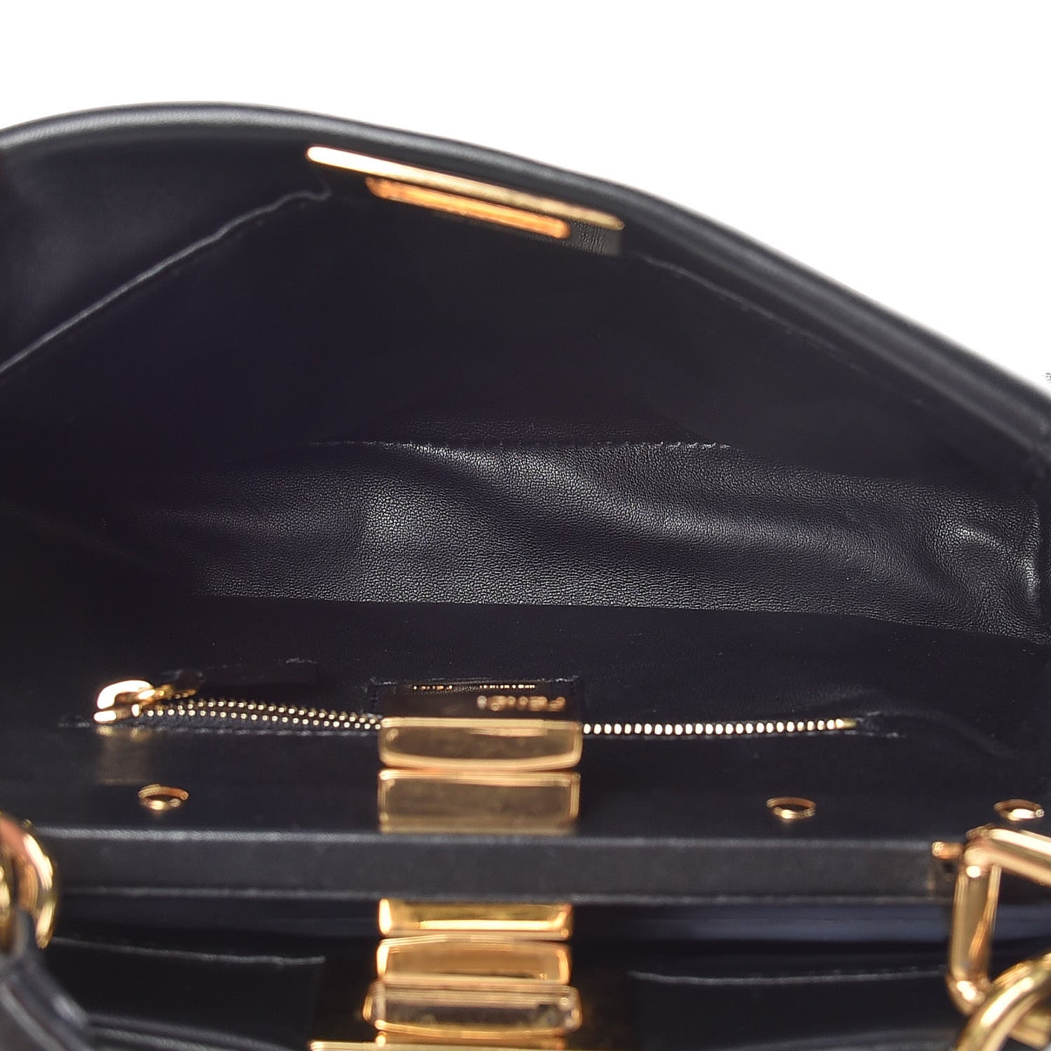 Fendi Nappa Mini Peekaboo Iconic Satchel Black 8 of 13
