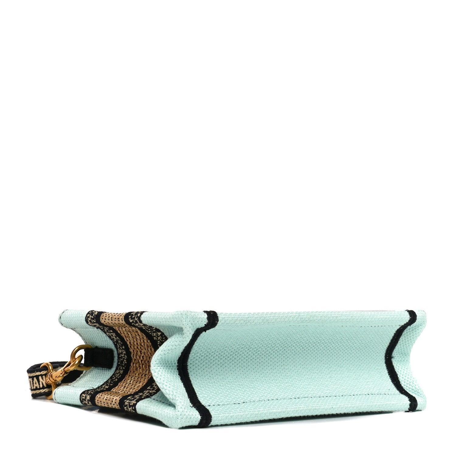 Christian Dior Canvas Embroidered Souvenir Saint Tropez Mini Book Tote With Strap Natural Multicolor 4 of 11