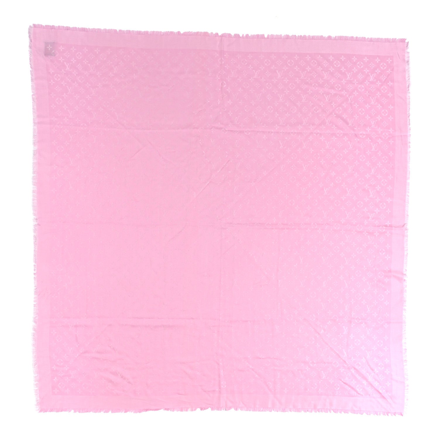 Louis Vuitton Silk Wool Monogram Shawl Velvet Rose 1 of 3