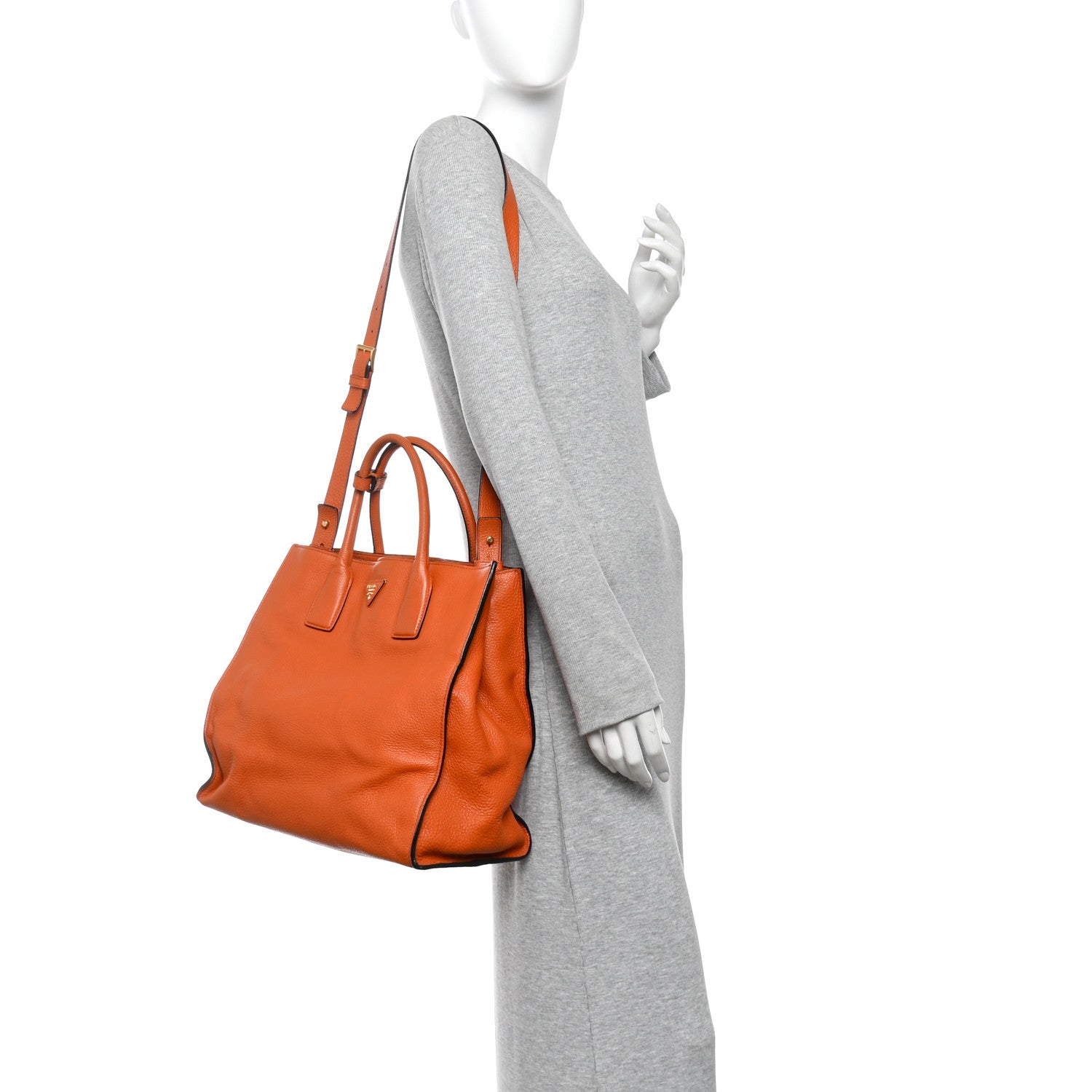 Prada Vitello Daino Shopping Tote Rame 2 of 9
